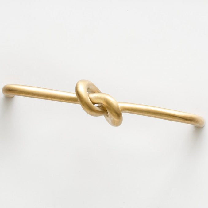Brushed Unlacquered Brass "Knot" 5 in. Drawer Pull