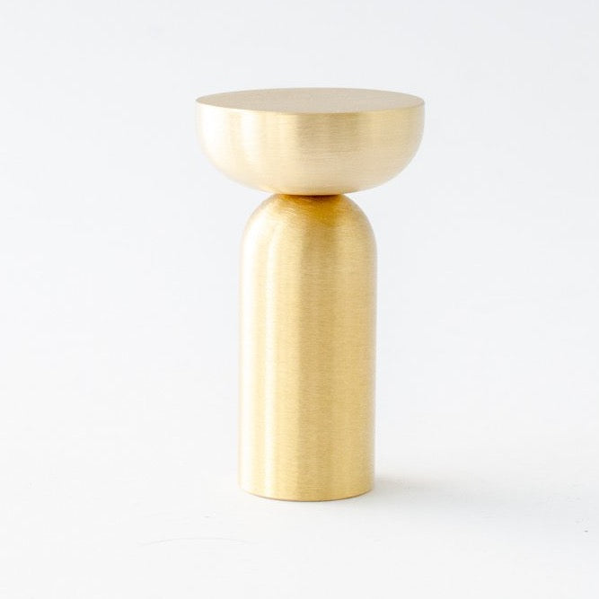 Unlacquered Brushed Brass "Pedestal Bowl" Round Wall Hook - Forge Hardware Studio