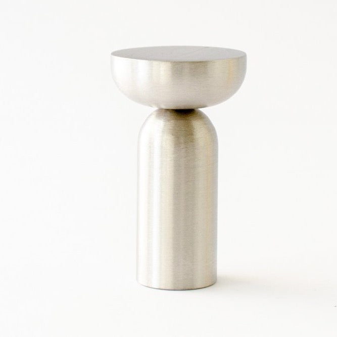 Brushed Nickel "Pedestal Bowl" Round Wall Hook - Forge Hardware Studio