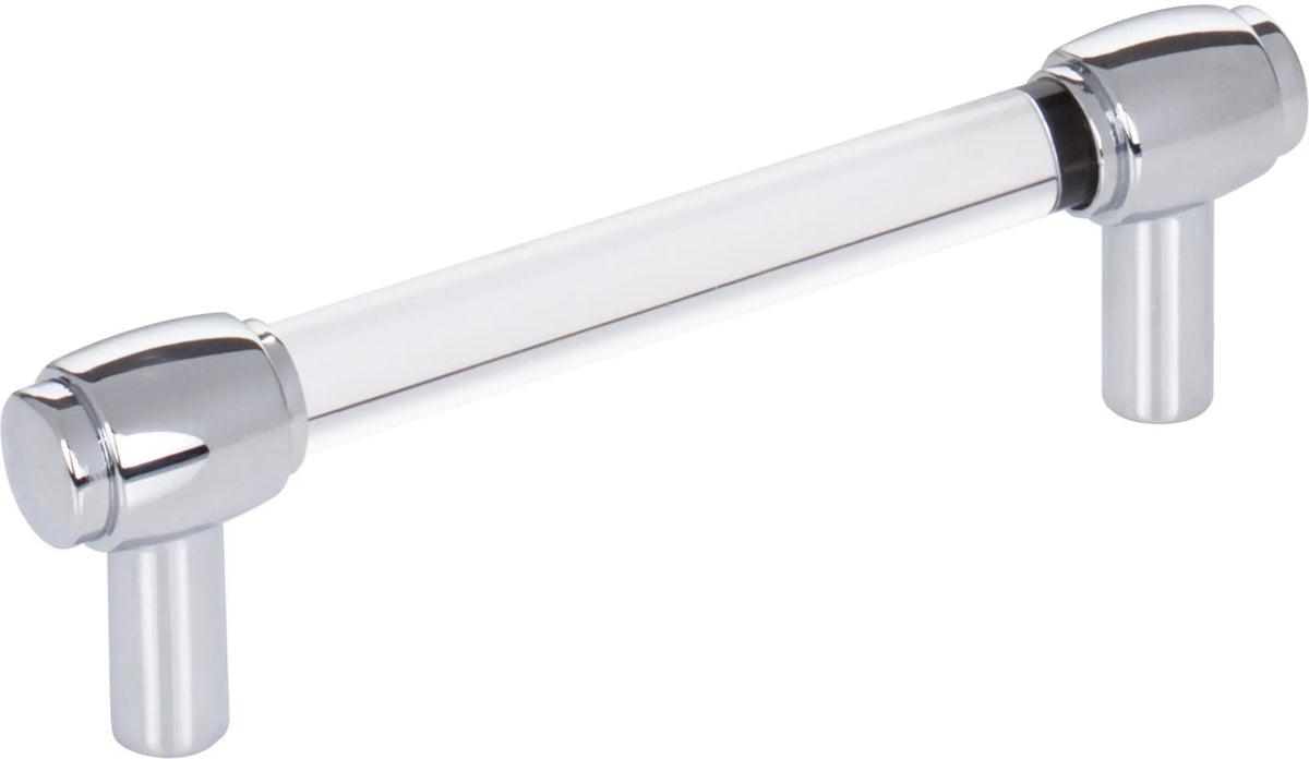 Lucite Polished Chrome "Nash" Drawer Pulls and Cabinet Knobs