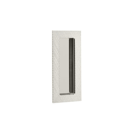 Modern Knurled Rectangular Solid Brass Recess Door Pull in Polished Nickel - Forge Hardware Studio