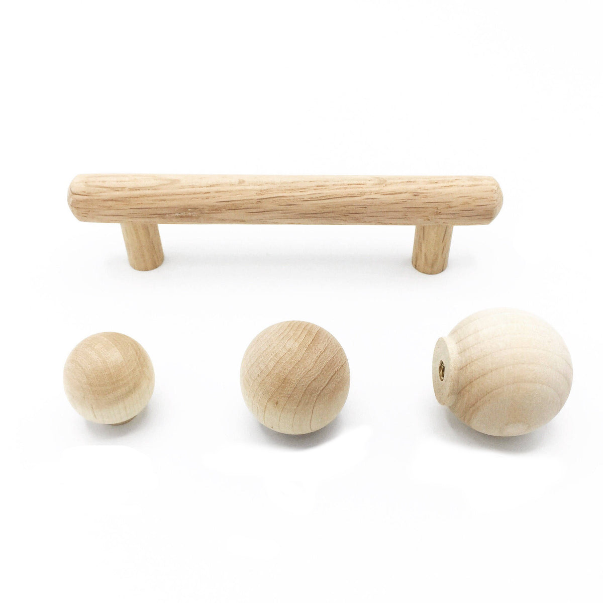 Unfinished Wood "Alden" Mid-Century Modern Cabinet Hardware