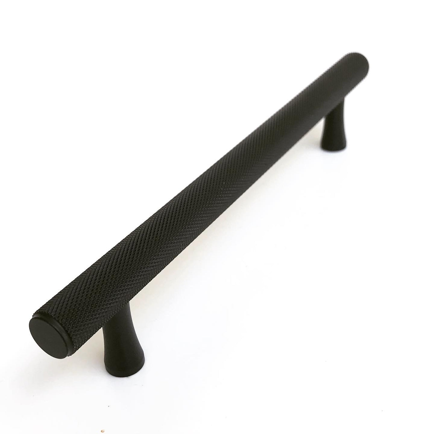Matte Black Solid "Texture" Knurled Drawer Pulls and Knobs - Brass Cabinet Hardware