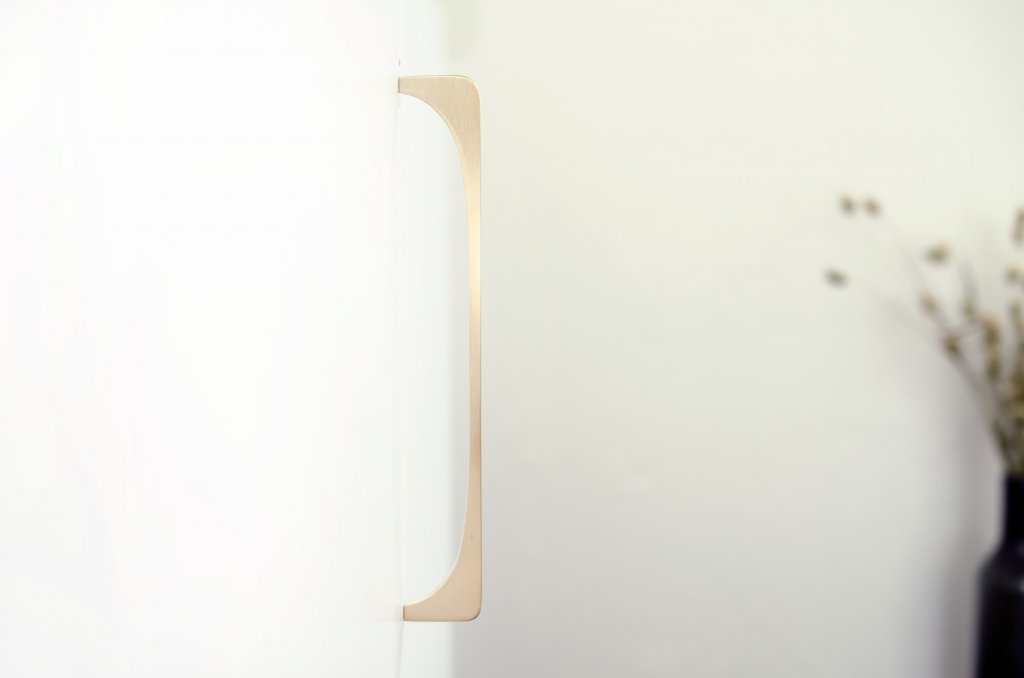 Unlacquered Brushed Brass "Echo" Cabinet Knobs and Drawer Pulls - Forge Hardware Studio