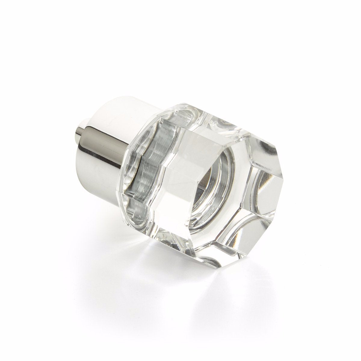 Polished Chrome City Lights 1-1/8" Round Multi-Sided Glass Knob - Brass Cabinet Hardware