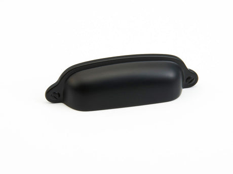Flat Black "Transitional" Drawer Pulls Handles and Cup Pulls - Brass Cabinet Hardware