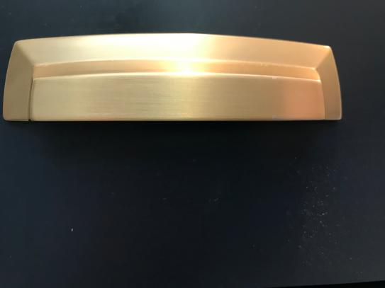 Squared Champagne Bronze "Avant" Cup Drawer Pull - Forge Hardware Studio