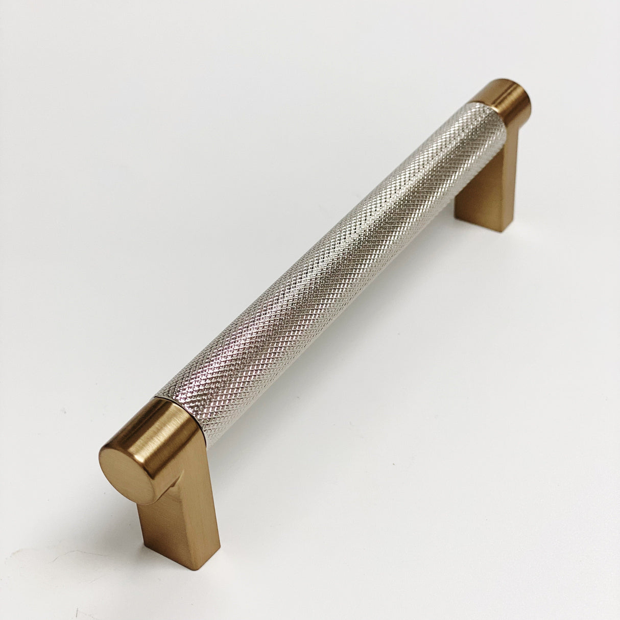 1 Knurled "U-Shaped" Champagne Bronze and Polished Nickel Cabinet Knobs and Drawer Pulls - Forge Hardware Studio