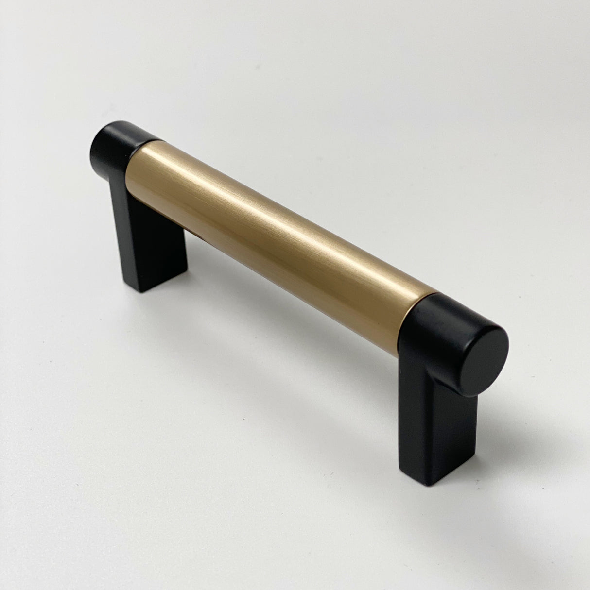 Smooth "Converse No.2" Black and Champagne Bronze Dual-Finish Knobs and Pulls - Forge Hardware Studio