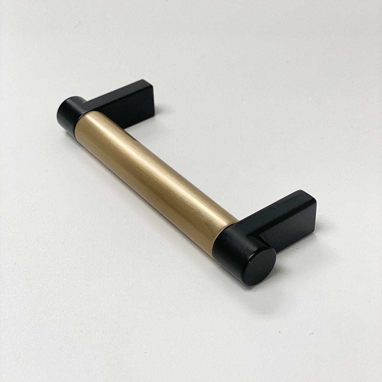 Smooth "Converse No.2" Black and Champagne Bronze Dual-Finish Knobs and Pulls - Forge Hardware Studio