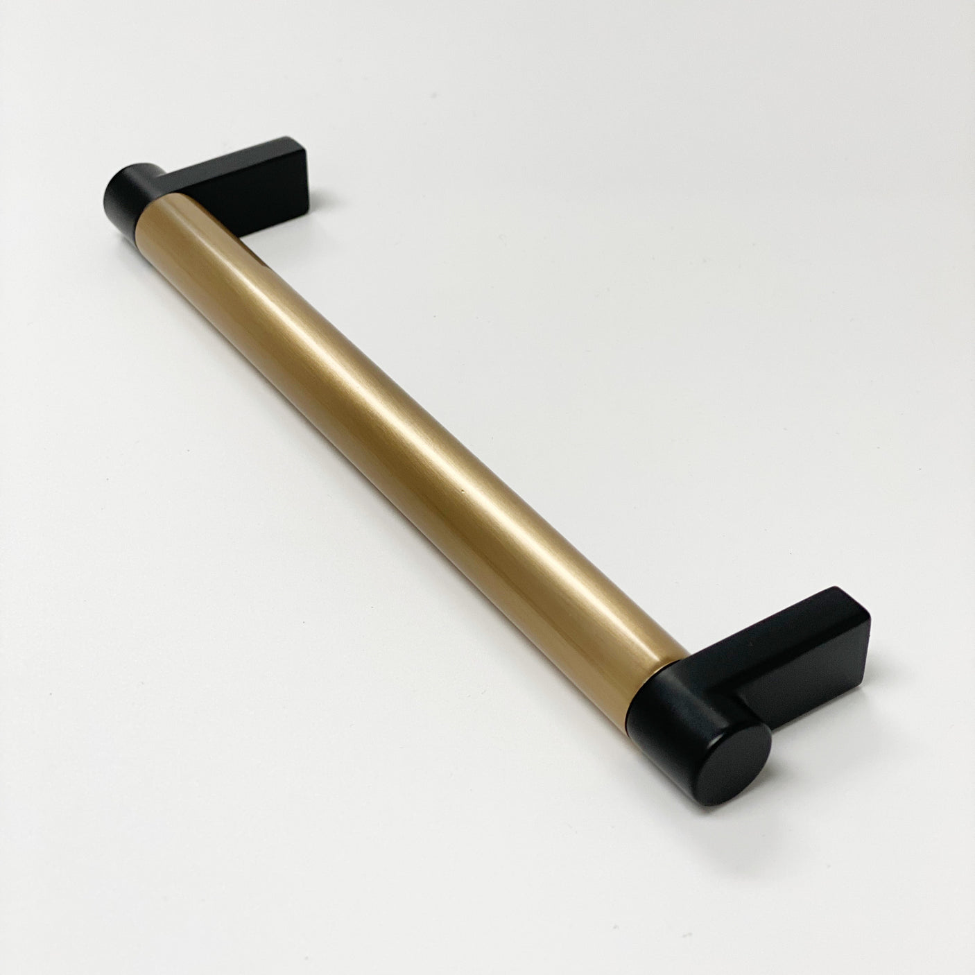 Smooth "Converse No.2" Black and Champagne Bronze Dual-Finish Knobs and Pulls - Forge Hardware Studio