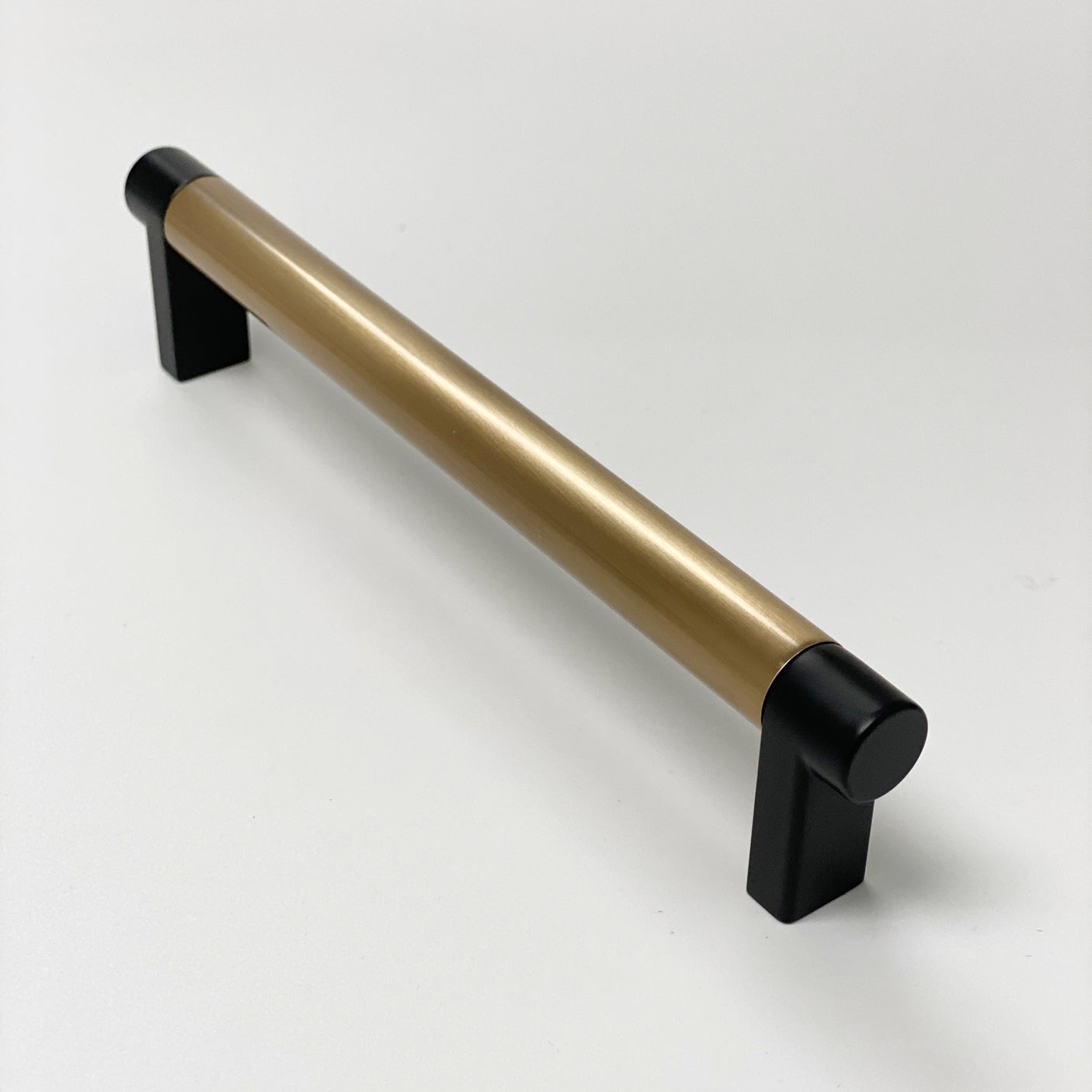 Smooth "Converse No.2" Black and Champagne Bronze Dual-Finish Knobs and Pulls - Forge Hardware Studio