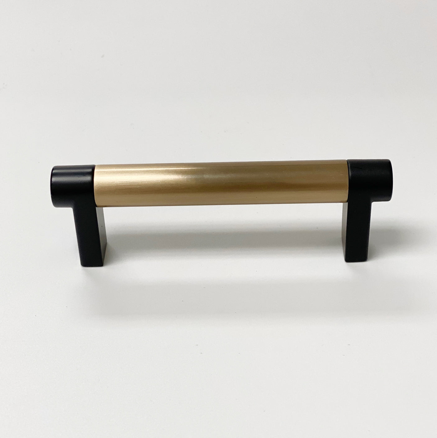 Smooth "Converse No.2" Black and Champagne Bronze Dual-Finish Knobs and Pulls - Forge Hardware Studio