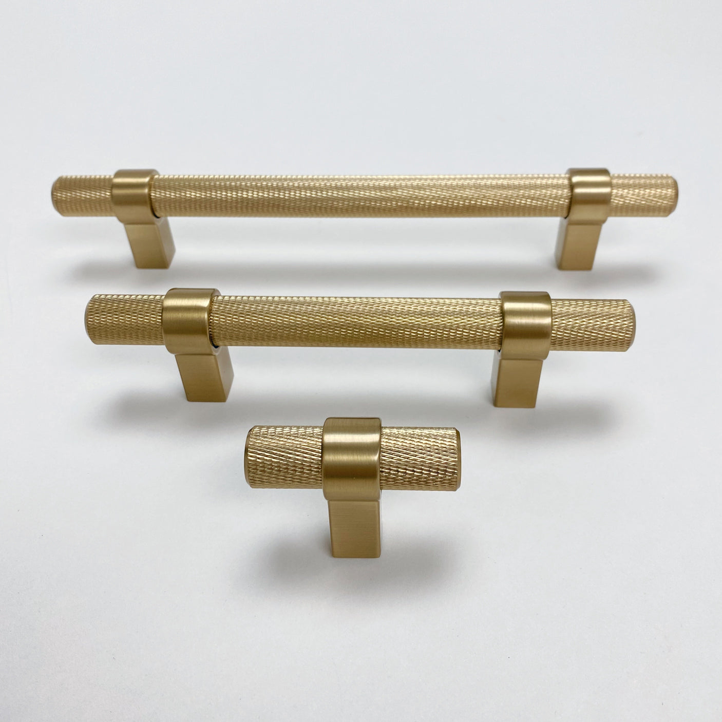 Knurled "Prelude" Champagne Bronze Cabinet Knobs and Drawer Pulls - Forge Hardware Studio