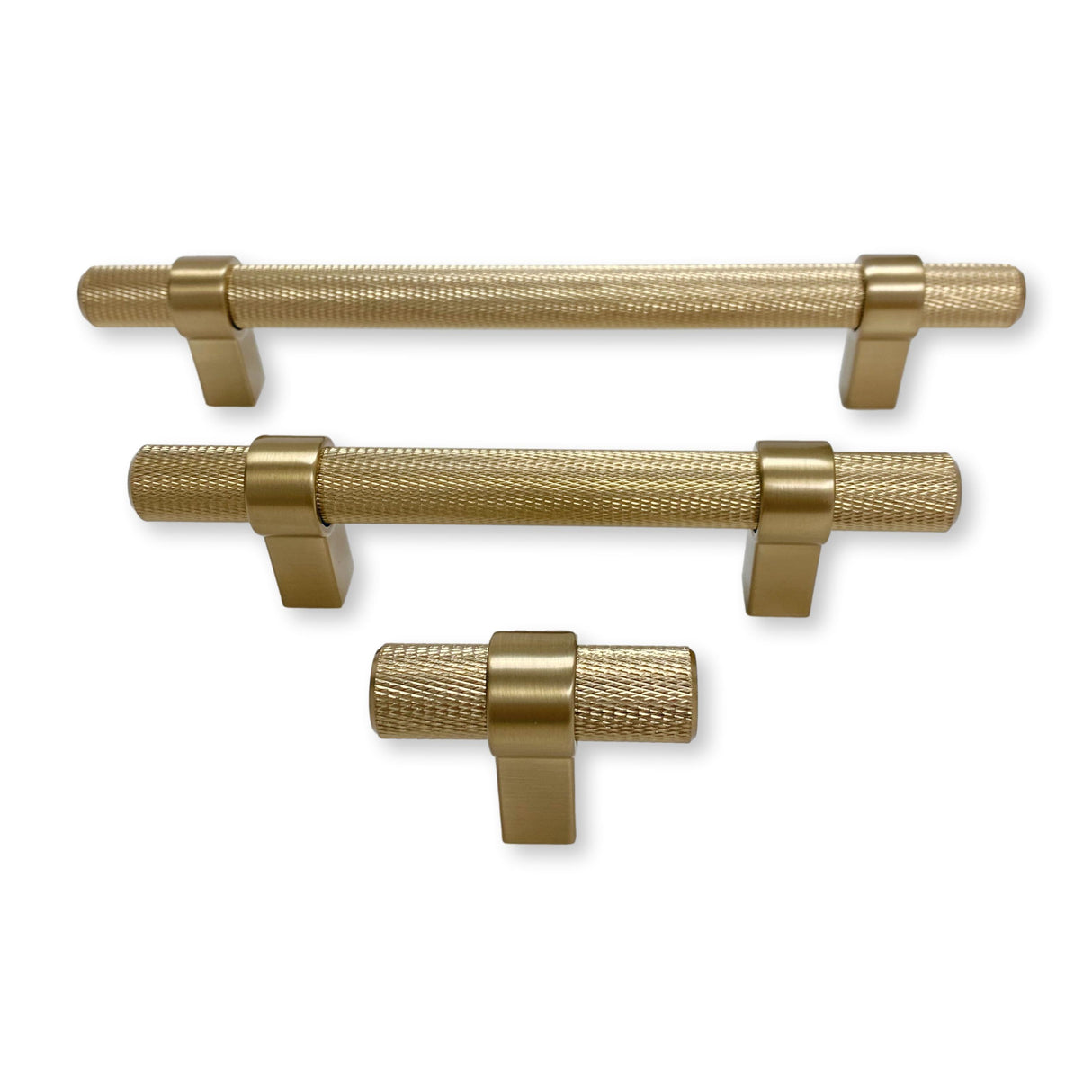 Knurled "Prelude" Champagne Bronze Cabinet Knobs and Drawer Pulls - Forge Hardware Studio