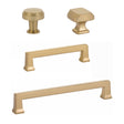 Satin Brass Art Deco Alexander Brass Cabinet Pulls - Forge Hardware Studio