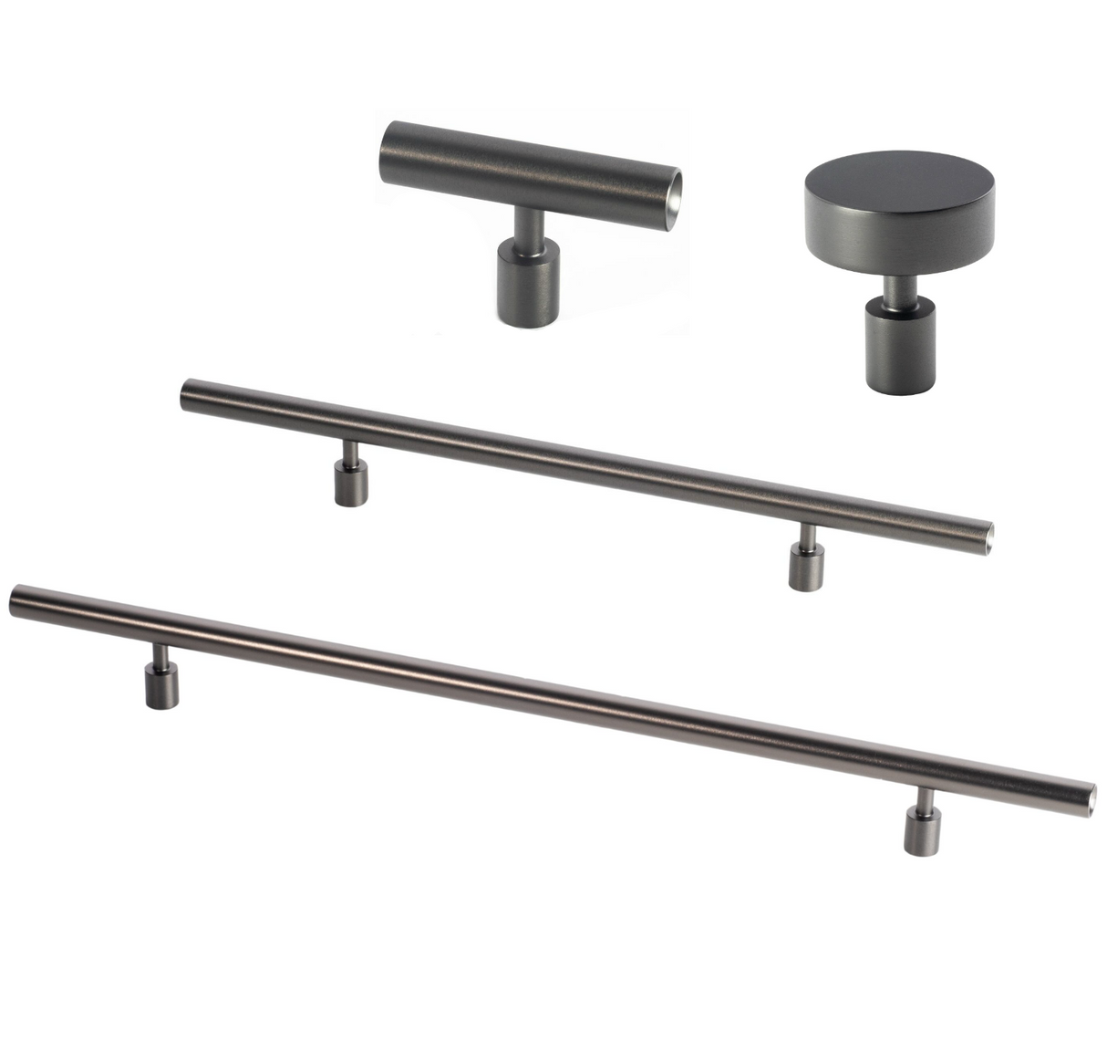 Black Stainless Steel Lew's Hardware Round Bar Series - Brass Cabinet Hardware