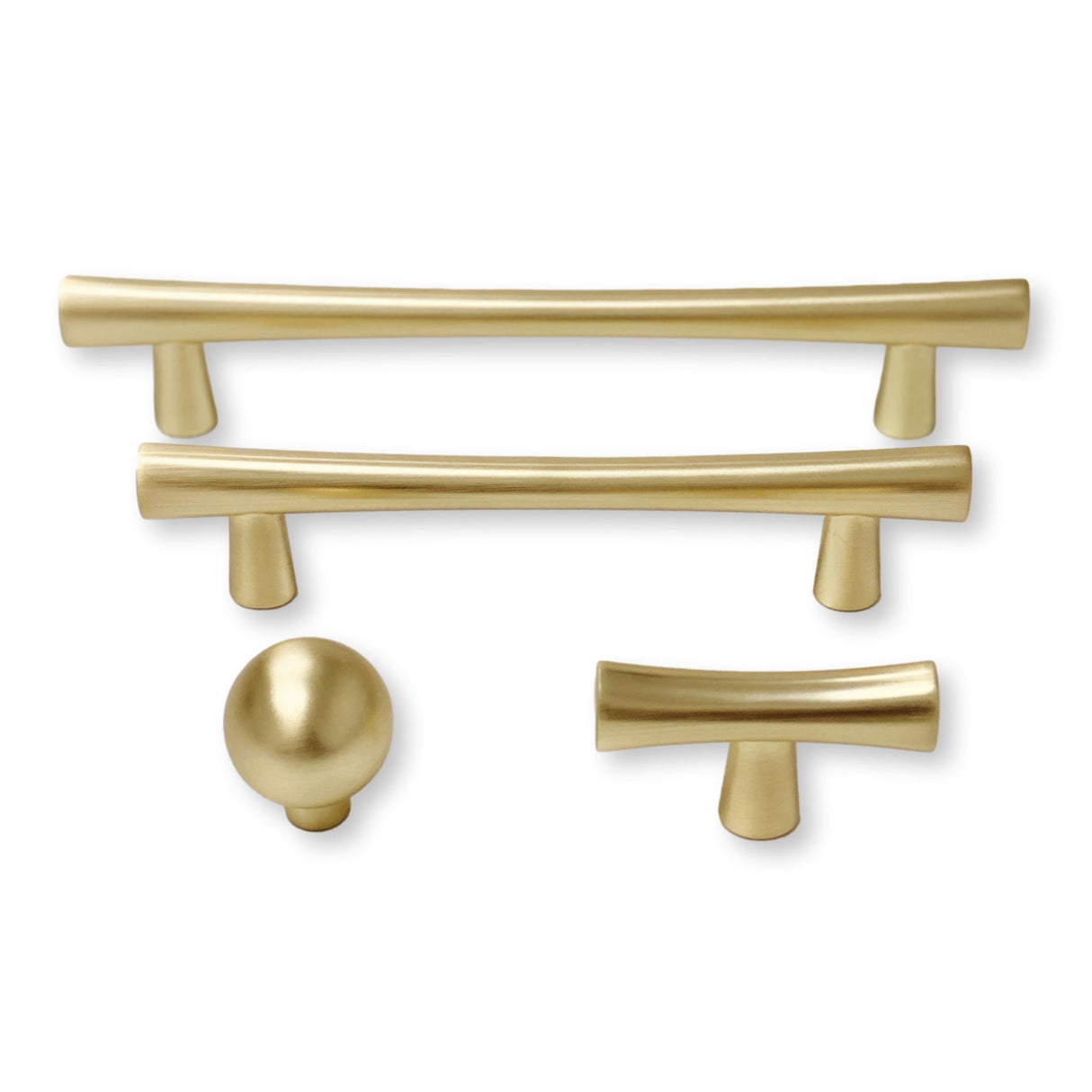 Satin Gold "Century" Cabinet Knobs and Drawer Pulls - Forge Hardware Studio