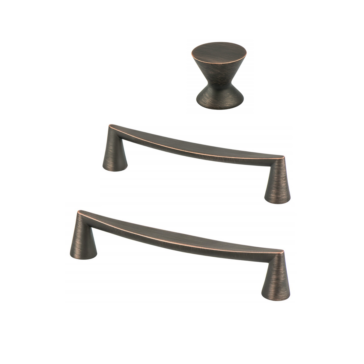 Dark Bronze "Core" Drawer Pulls and Knob - Forge Hardware Studio