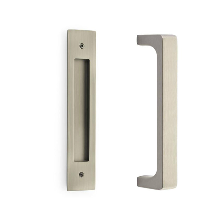 Door Flush Pull and Handle Front and Back Hardware for Interior Doors - Brass Cabinet Hardware