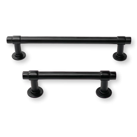 Matte Black "Farmhouse" T-Bar Drawer Pulls - Forge Hardware Studio