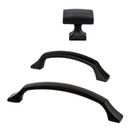 Kelly No.3 Cabinet Knobs and Drawer Pulls in Matte Black - Forge Hardware Studio