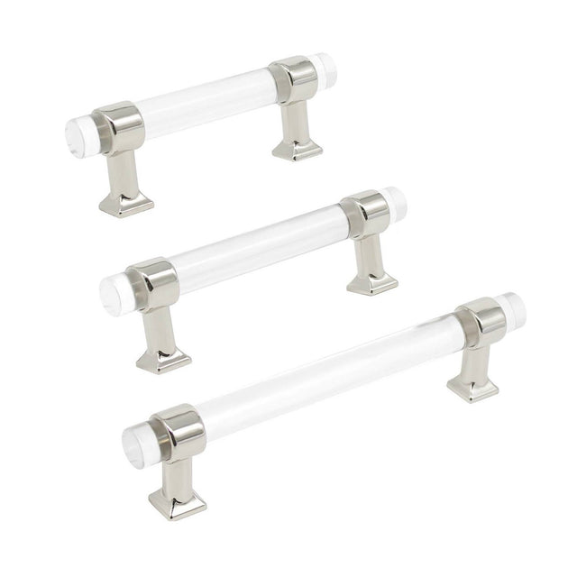 Polished Nickel "Gigi" Lucite Modern Drawer Pull - Brass Cabinet Hardware