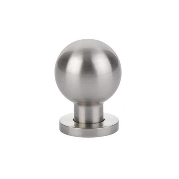Luxe Contemporary Satin Nickel Round Ball Knob - Brass Cabinet Hardware