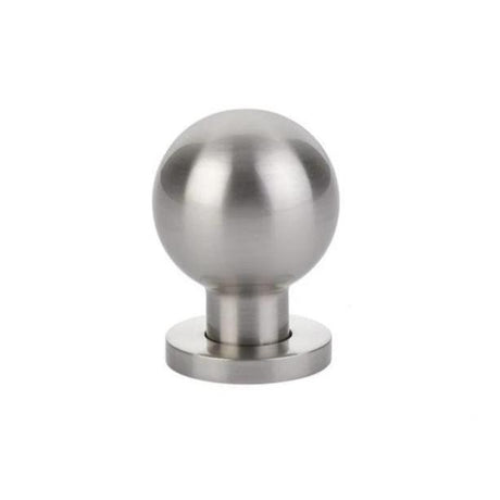 Luxe Contemporary Satin Nickel Round Ball Knob - Brass Cabinet Hardware