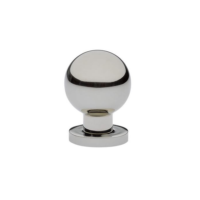 Luxe Contemporary Polished Nickel Round Ball Knob - Brass Cabinet Hardware