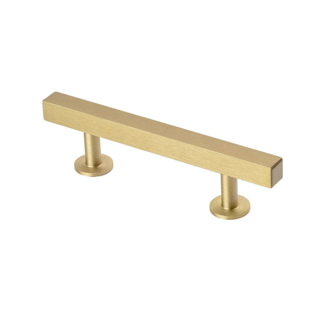 Lew's Hardware 31-102 Bar Series Brass Cabinet Handle, 3" Centers, 5" Length - Brass Cabinet Hardware