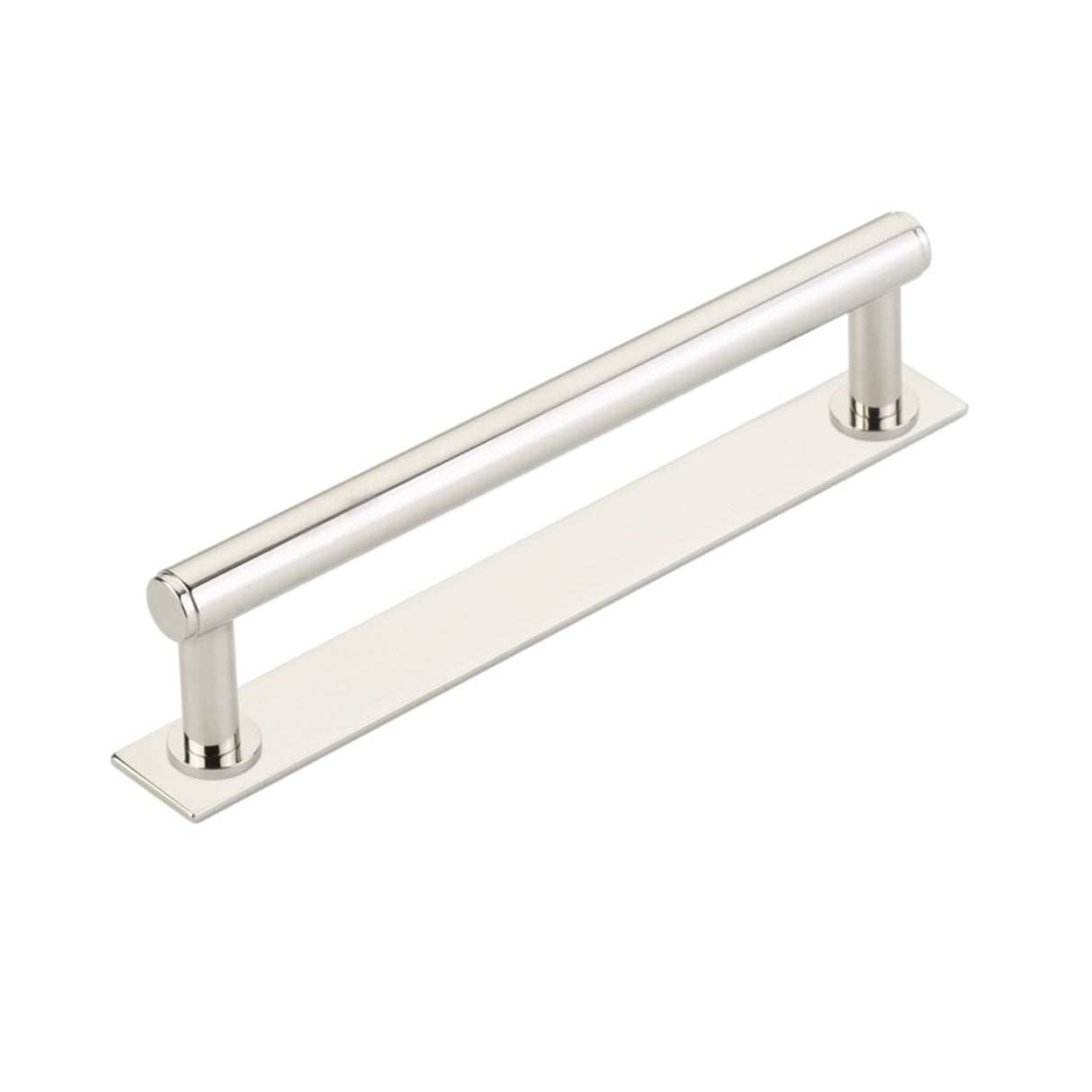 Polished Nickel "Maison No. 2" Smooth Drawer Pulls and Cabinet Knobs with Optional Backplate - Forge Hardware Studio