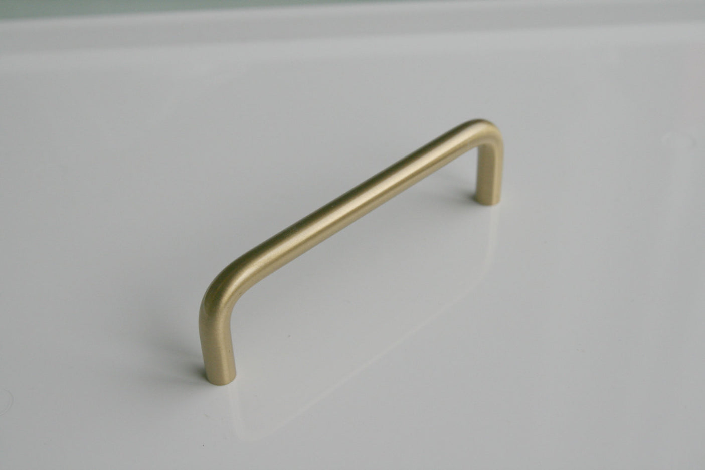Wire Mid-Century "Peggy" Satin Brass Drawer Pulls - Brass Cabinet Hardware