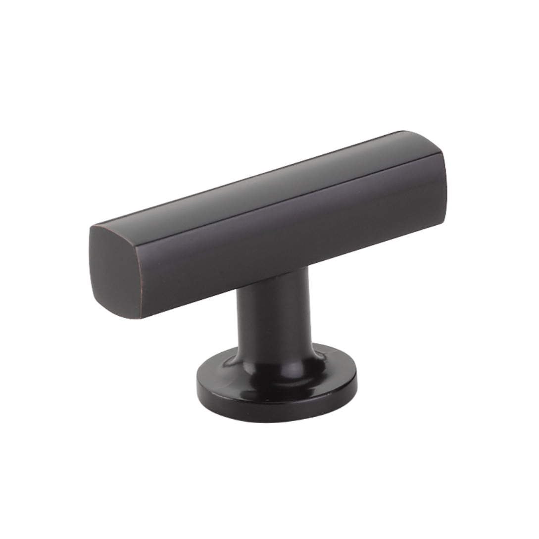 Urban Modern Cabinet T-Knob (Centered) in Oil Rubbed Bronze - Forge Hardware Studio