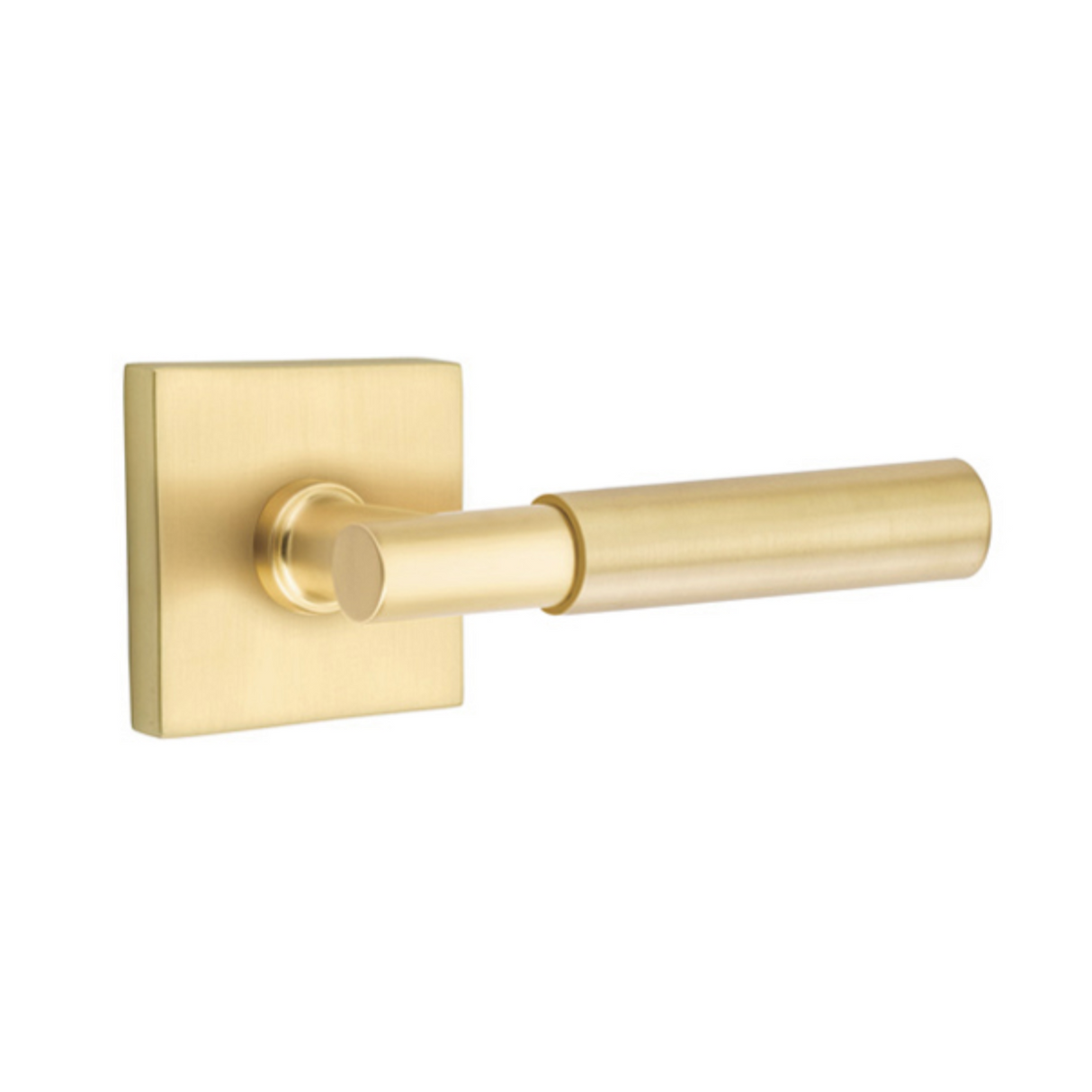 Satin Brass Myles Door Lever w/ Square Rosette - Forge Hardware Studio