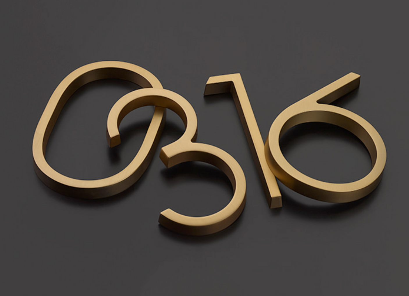 Modern 7" House Numbers "Edge" - Designer Home Numbers - Forge Hardware Studio