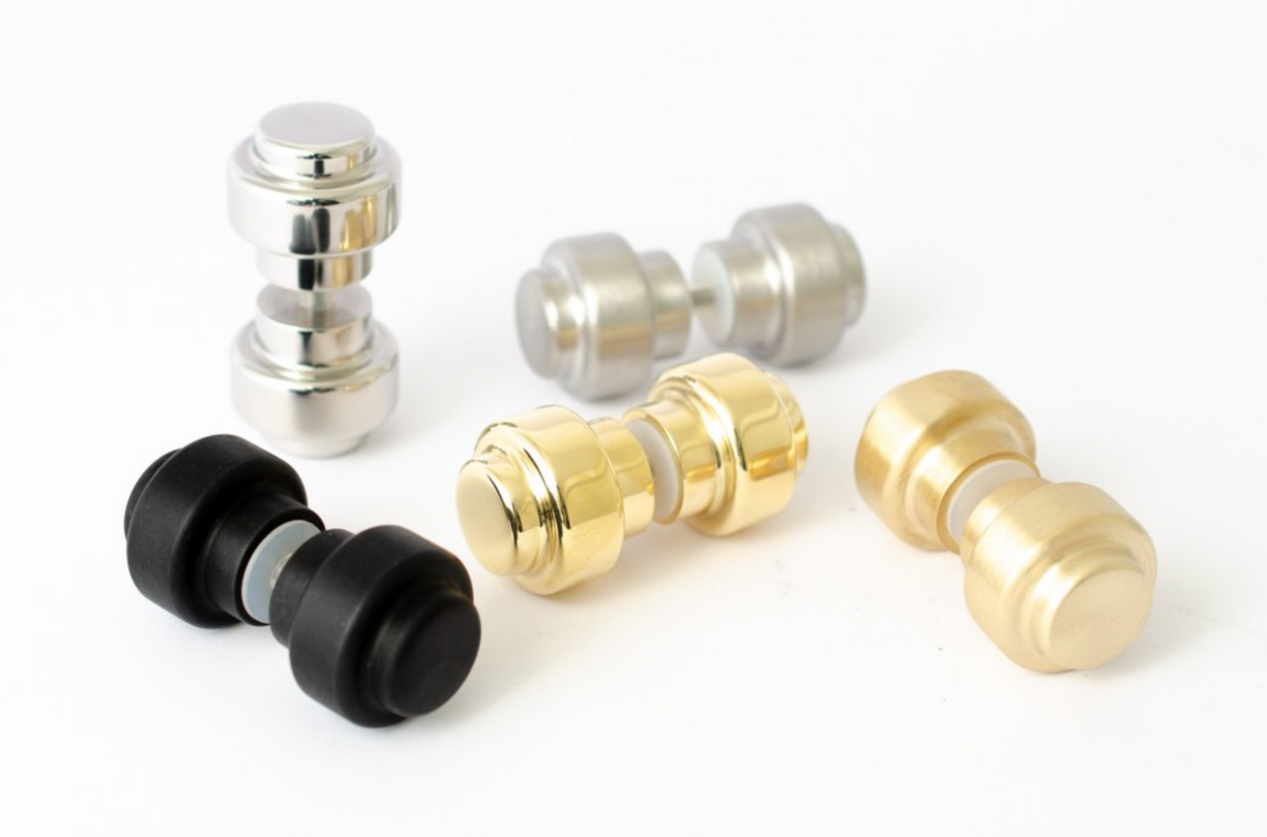 Glass Shower 1-3/16" Round Polished Brass Back to Back Door Knob - Forge Hardware Studio