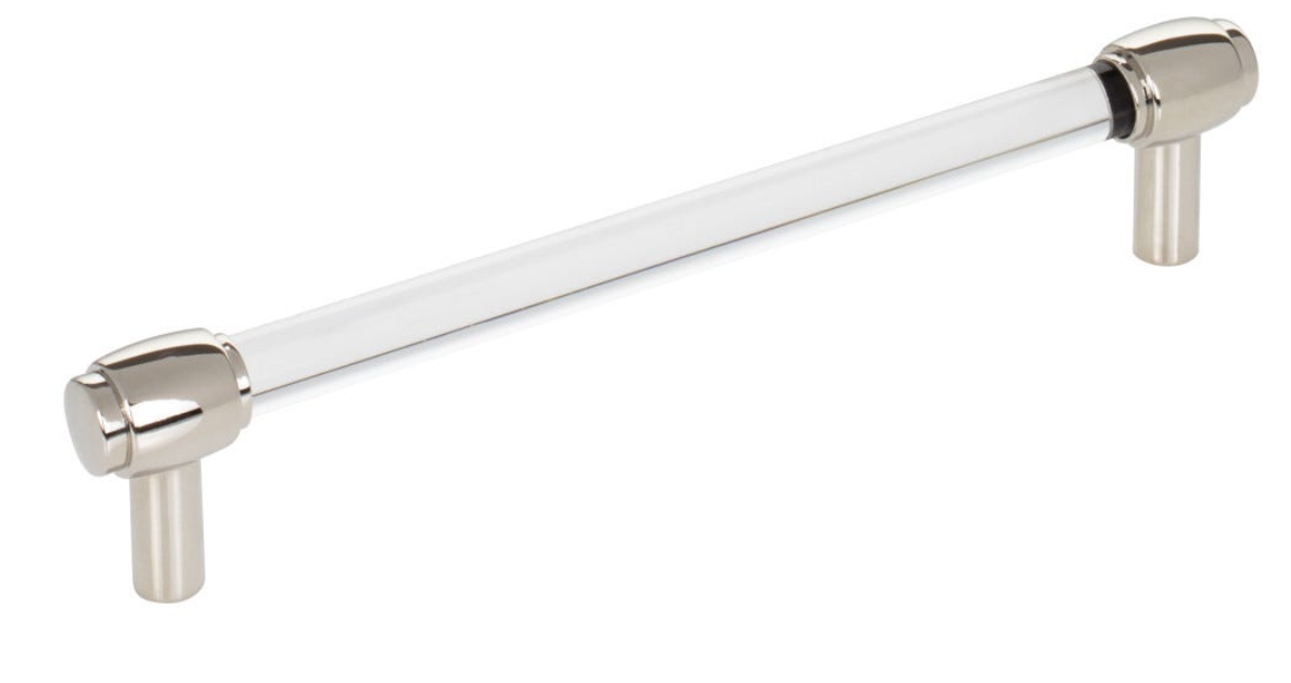 Nash Lucite Polished Nickel Drawer Pulls and Cabinet Knobs - Forge Hardware Studio