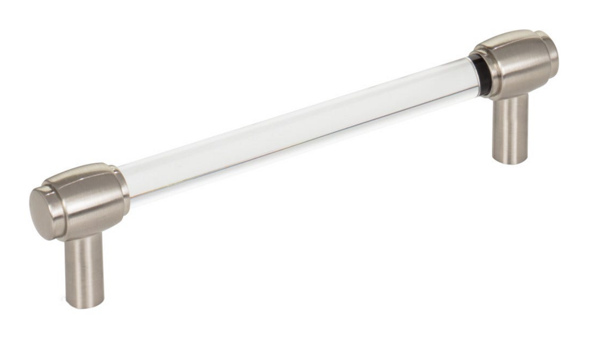 Nash Lucite Satin Nickel Drawer Pulls and Cabinet Knobs - Forge Hardware Studio