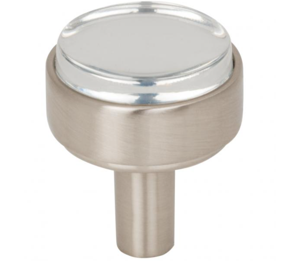 Nash Lucite Satin Nickel Drawer Pulls and Cabinet Knobs - Forge Hardware Studio