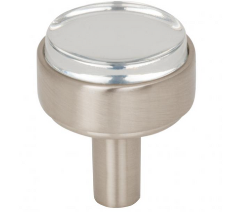 Nash Lucite Satin Nickel Drawer Pulls and Cabinet Knobs - Forge Hardware Studio