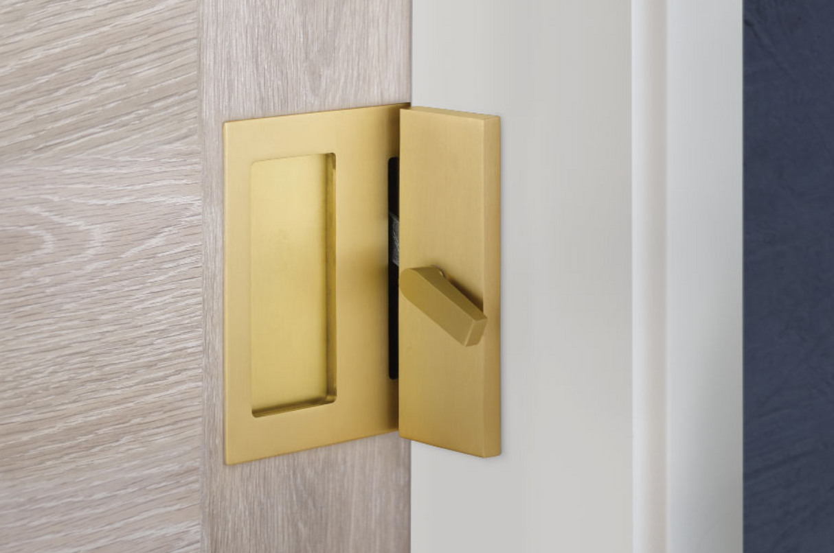 Modern Barn Door Privacy Lock and Flush Pull-Hardware for Interior Doors - Forge Hardware Studio