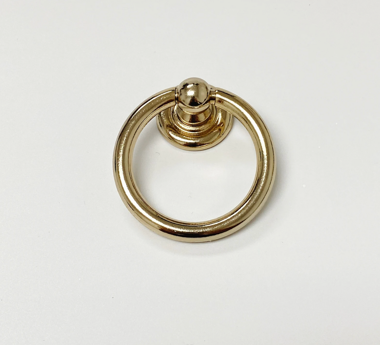 Polished Light Gold "Capri" Cup Drawer Pull, Ring Pull or Round Cabinet Knob. Finger Brass Pull - Forge Hardware Studio