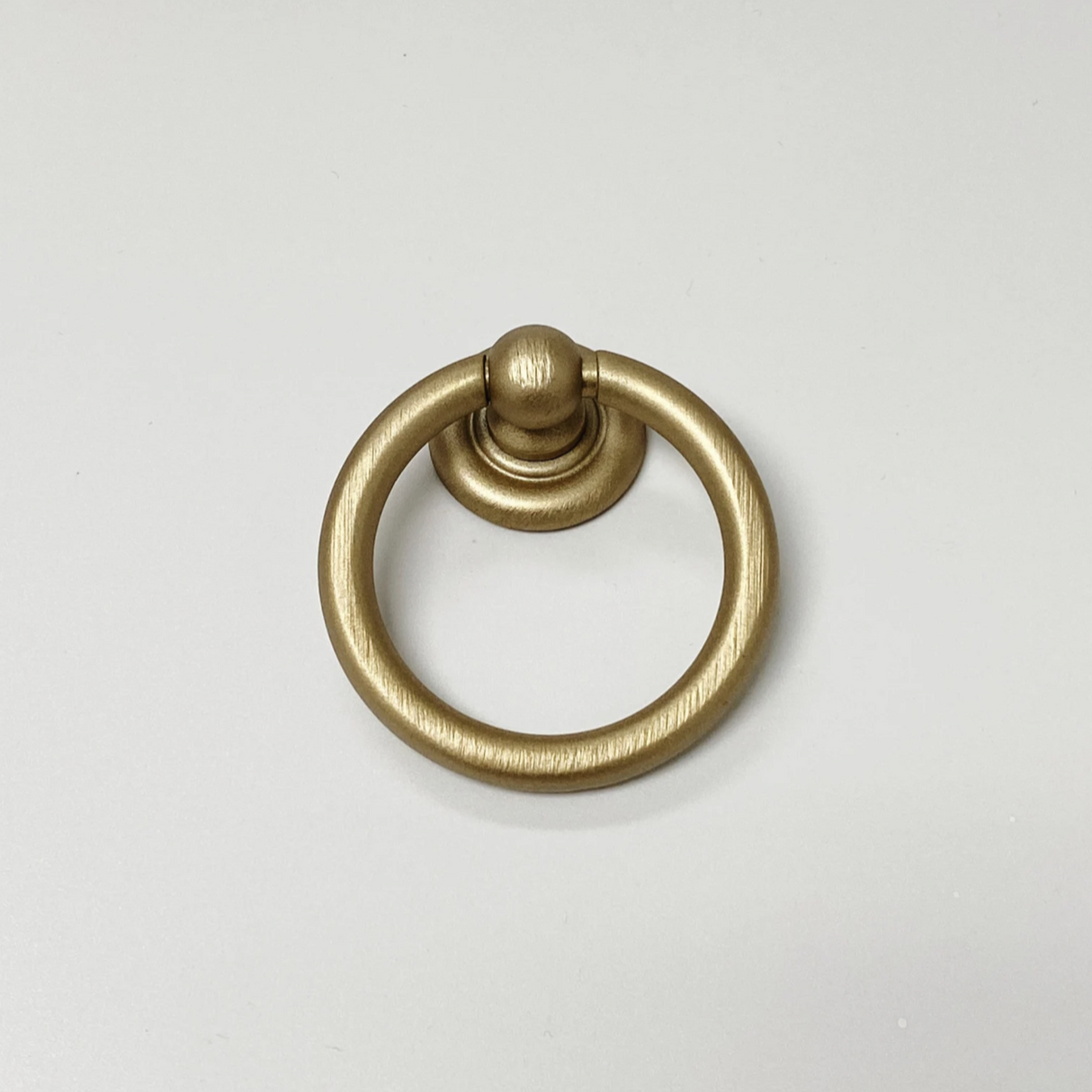 Capri Brushed Gold Cup Drawer Pull, Ring Pull or Round Cabinet Knob - Forge Hardware Studio