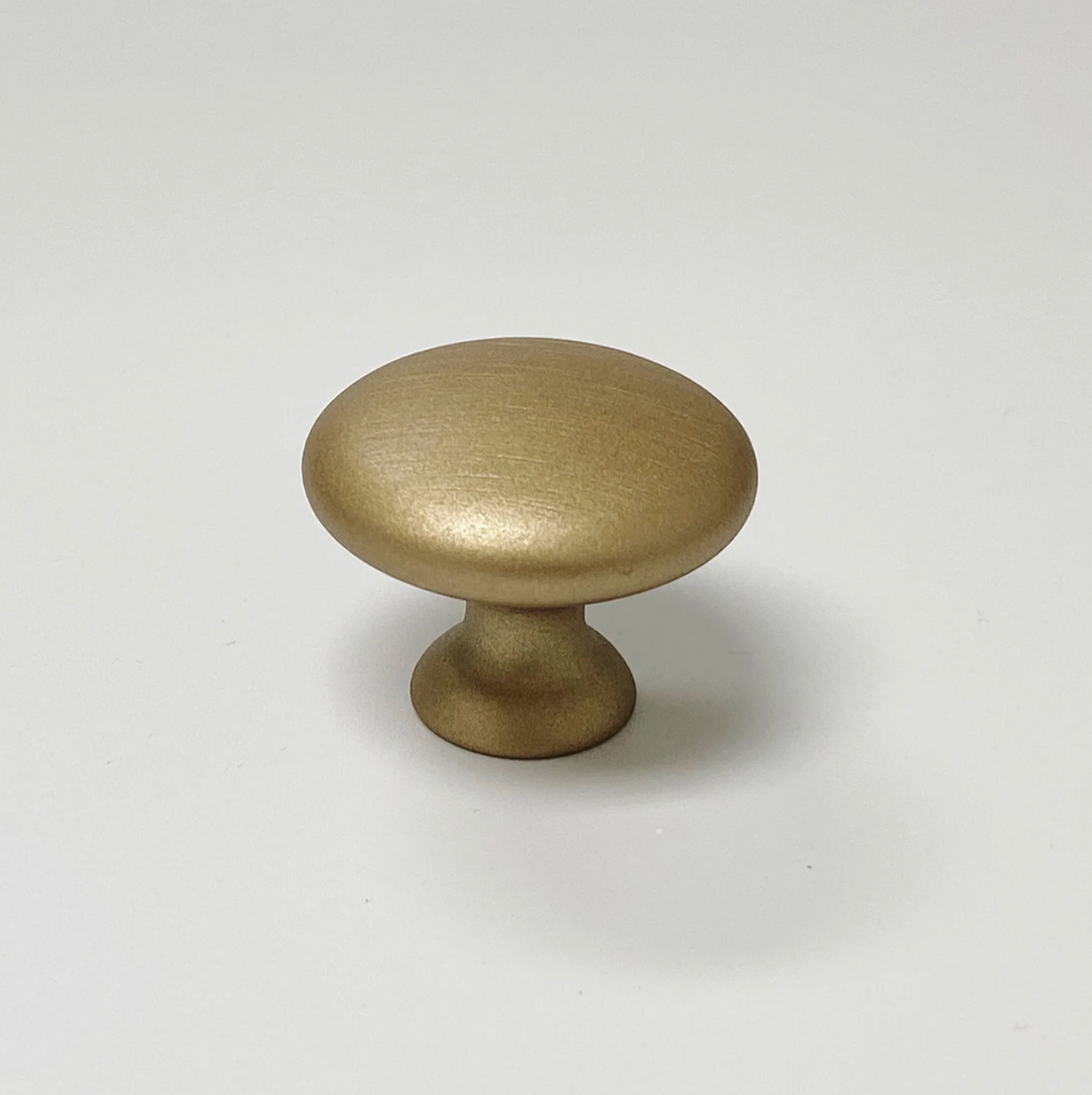Capri Brushed Gold Cup Drawer Pull, Ring Pull or Round Cabinet Knob - Forge Hardware Studio