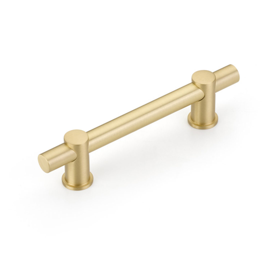 Satin Brass Round T-Bar "Fancy" Cabinet Knobs and Drawer Pulls - Forge Hardware Studio