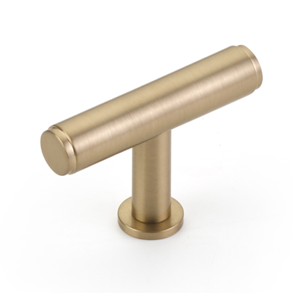 Satin Brass "Maison No. 2" Smooth Drawer Pulls and Cabinet Knobs with Optional Backplate - Forge Hardware Studio