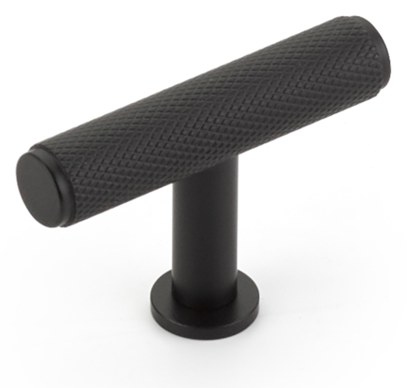 Matte Black "Maison" Knurled Drawer Pulls and Cabinet Knobs with Optional Backplate - Forge Hardware Studio