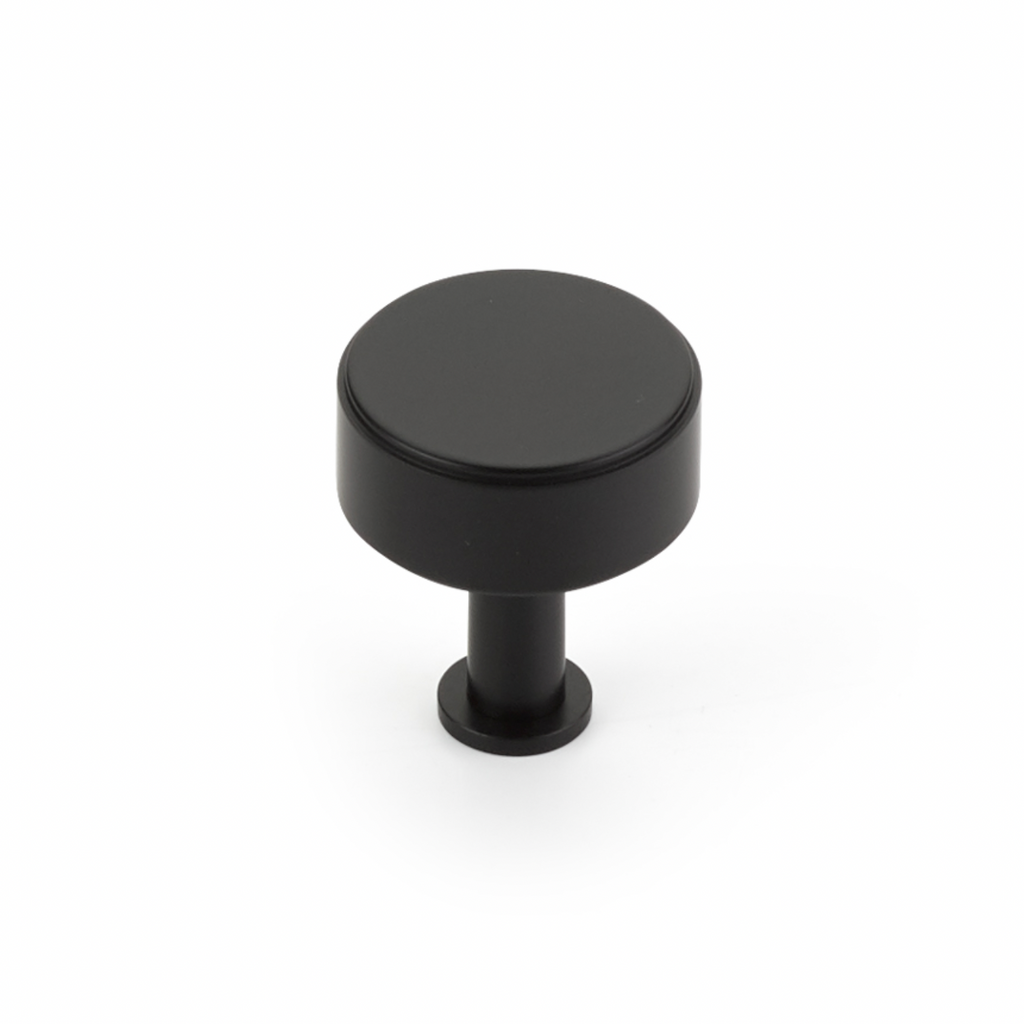 Matte Black "Maison No. 2" Smooth Drawer Pulls and Cabinet Knobs with Optional Backplate - Forge Hardware Studio