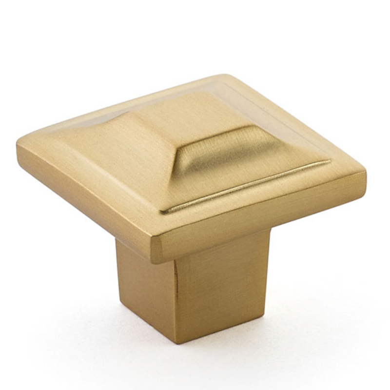 Satin Brass "Moderna" Cabinet Drawer Pulls and Cabinet Knobs - Forge Hardware Studio